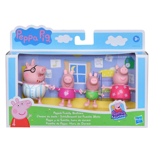 Greta Pig Figursæt Familie Sengetid