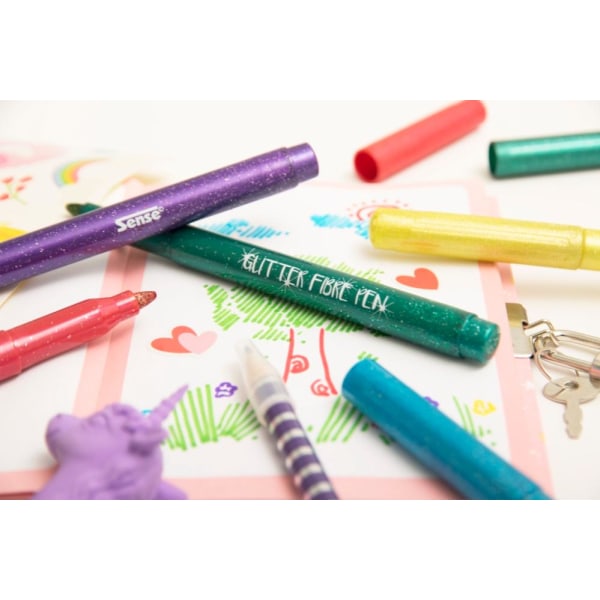 Sense Glitter Fiber Pens 6-Pack
