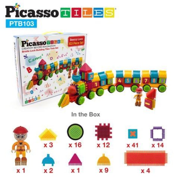 Picasso-Tiles Bristle Blocks 103 Bitar, Tåg multifärg