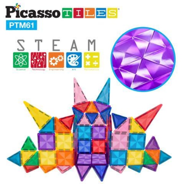 Picasso-Tiles 61 bitar MINI Natur