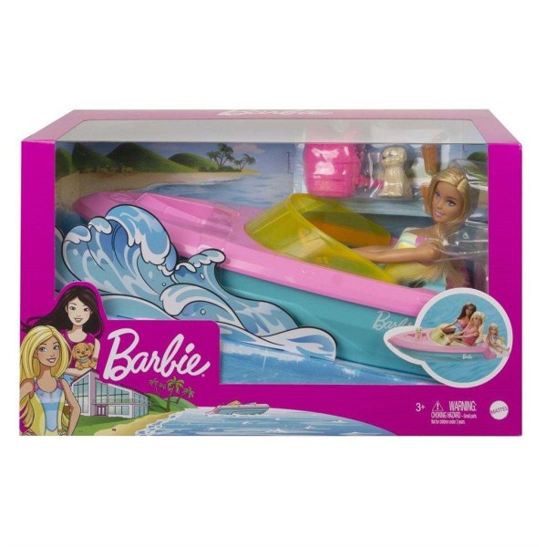 Barbie-nukke ja vene
