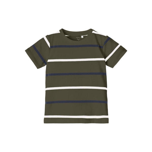 Nimeä se Mini Striped T-paita, oliivi, koko 98
