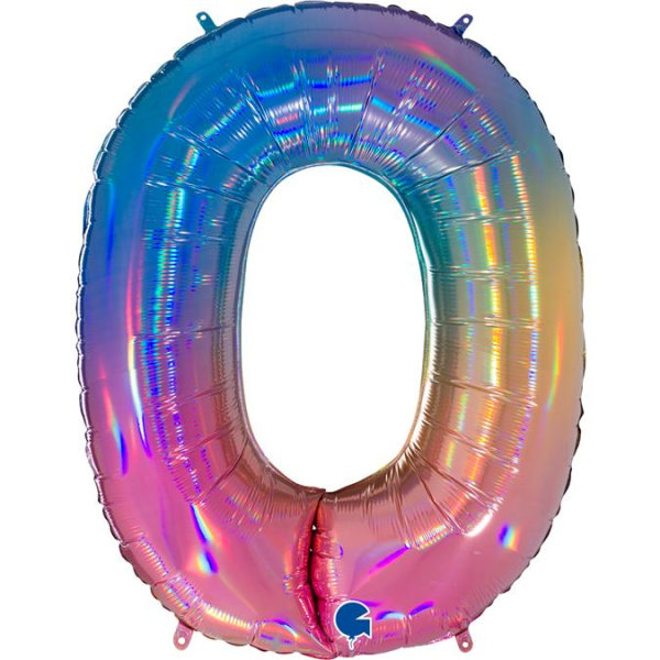 Sifferballong Rainbow 0, 100 cm - Ballongkungen