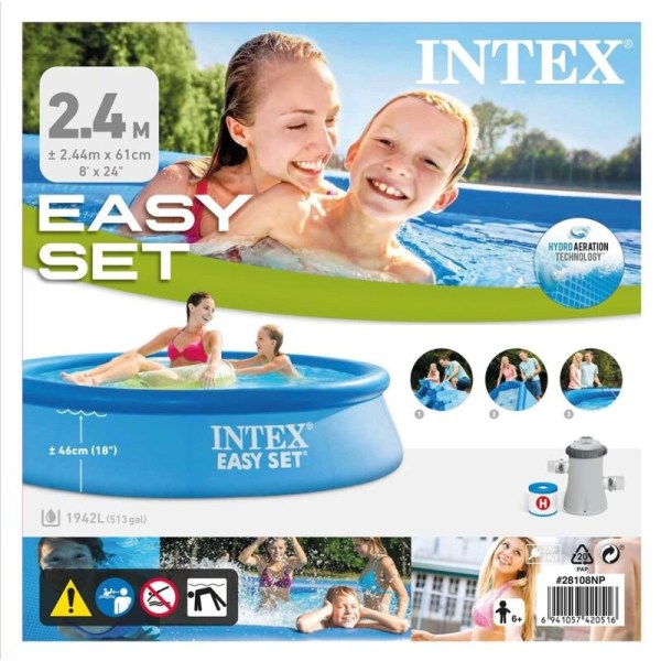 Intex Easy Set Pool 244 x 61 cm inkl. filter pumpe
