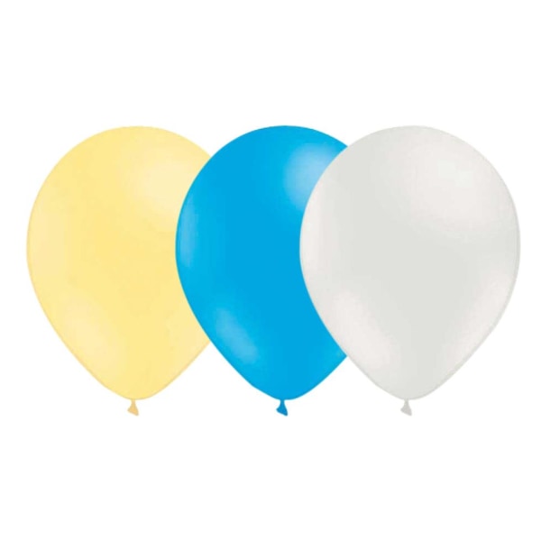 Latex Balloons Combo - valkoinen-norsunluu-vaaleansininen 15 kpl