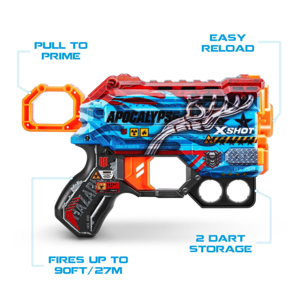 Zuru X-Shot skins menace dart blaster med 8 Pilar