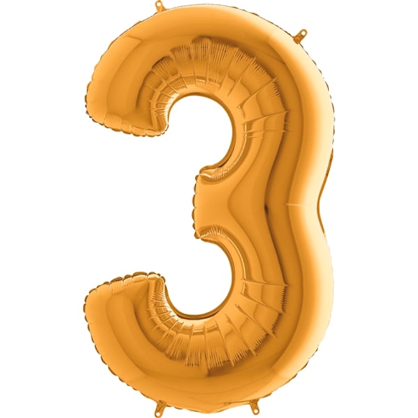 Large Number Ballon i Folie 3, Guld