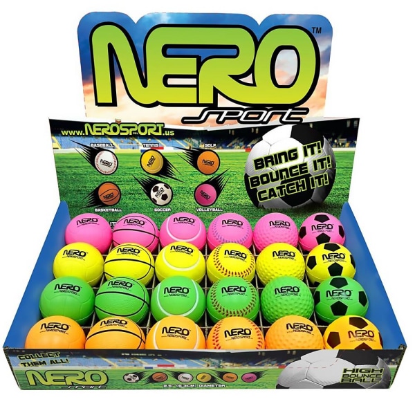 Sport Me Nero Bounce Ball Høj Bounce, 6,3 cm Multicolor