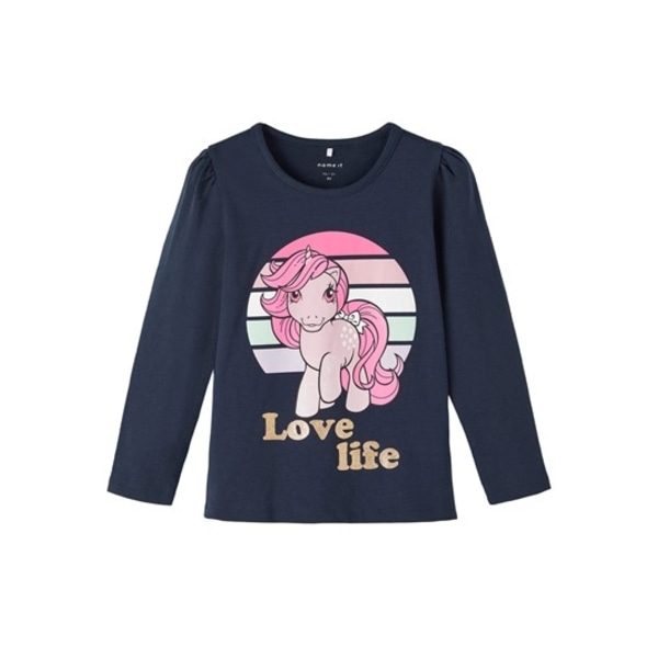 Name it Langærmet top My little Pony, mørkeblå, str. 98