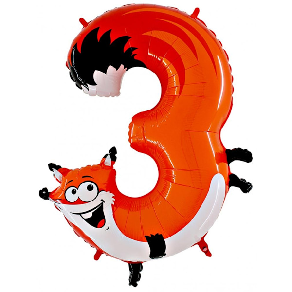 Stor Sifferballong i Folie 3, Animaloons