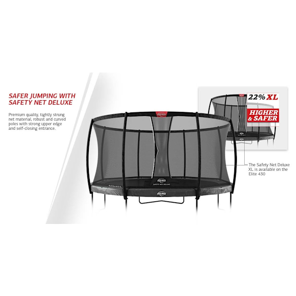 BERG Elite Regular Trampolin 430 cm Grøn + Sikkerhedsnet Deluxe