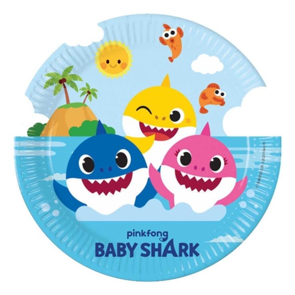 Buttericks Tallerkener, Baby Shark 8 stk Multicolor