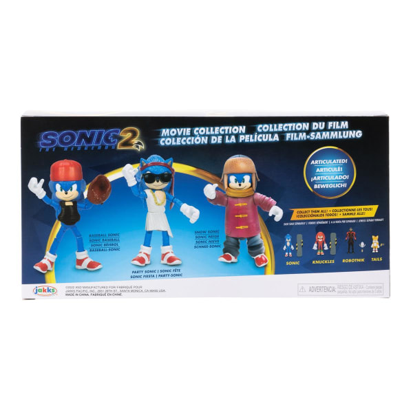 Sonic film 2 Articulated Figure Pakke 3-pak