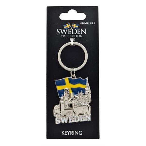 Sverige Souvenir Nyckelring, Sweden Landmärke