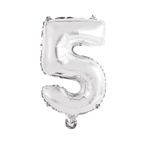 Gaggs Folieballon nr. 5 Sølv 35 cm