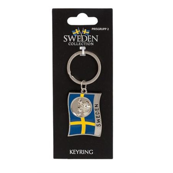 Sverige Souvenir Nyckelring, Sweden flagga & Älg
