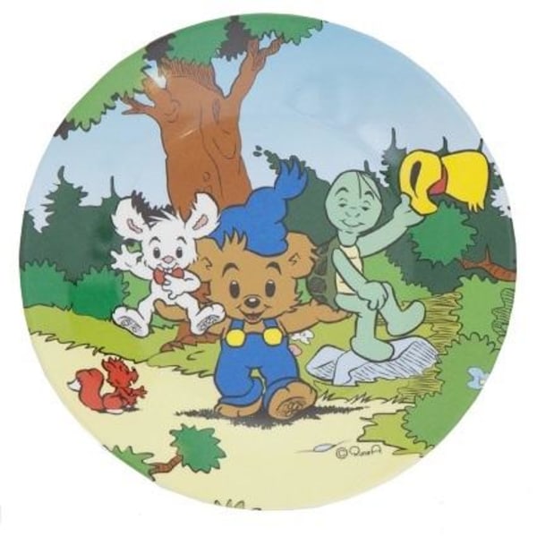 Bamse tallerken i melamin - Bamse og hans venner i skoven - ret