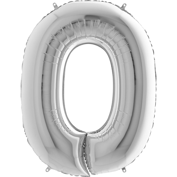 Stor Sifferballong i Folie 0, Silver