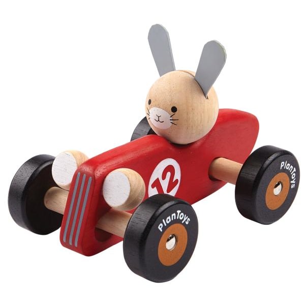 Kanin racerbil træbil - PlanToys