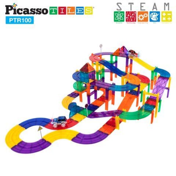 Picasso-Tiles 100-bittinen autorata Multicolor