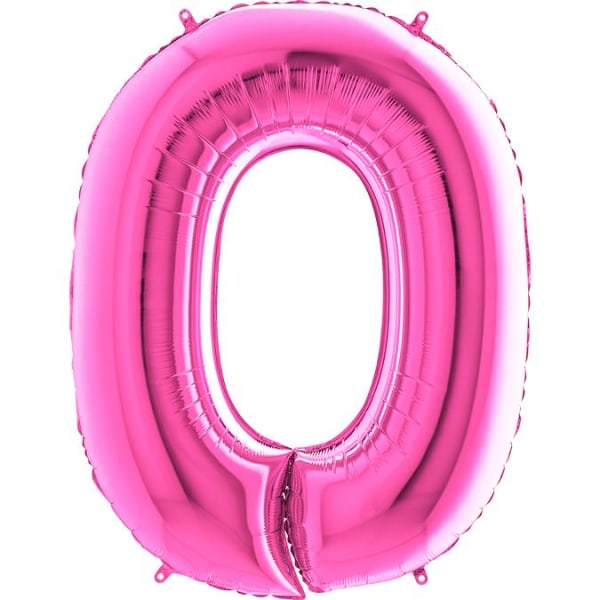 Suuri numeroilmapallo kalvossa 0, vaaleanpunainen