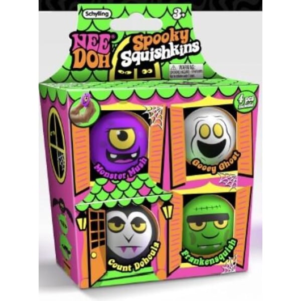 NeeDoh Spooky Squishkins Spökhus 4-pack