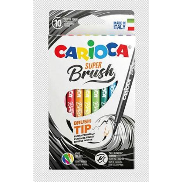 Carioca Brush Fiber Penne 10-Pak