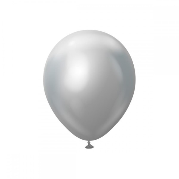 Latex balloner 10-Pak Silver Chrome Pro, 30 cm - Ballonkongen