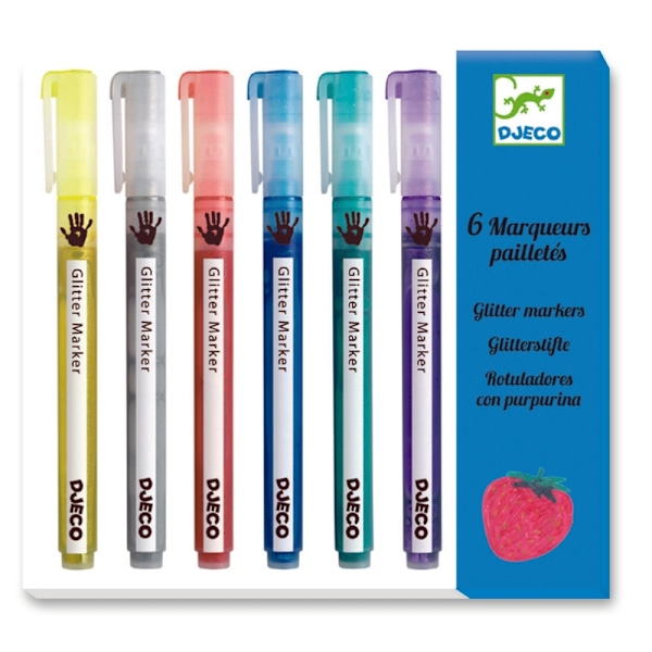 Glitterpenne, 6-pak - Djeco