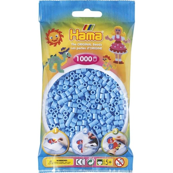 Hama Beads Midi 1000 stk, Pastelblå