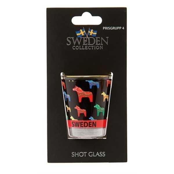 Sverige Souvenir Shotglas med Dalahäst