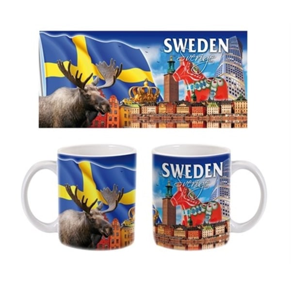 Sweden Souvenir Muki, Hirvi & Dala hevonen