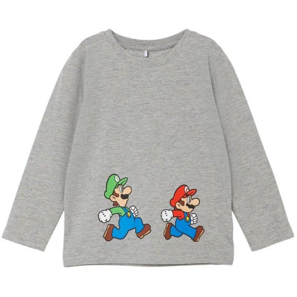 Name it Mini Super Mario-trøje, grå, str. 98