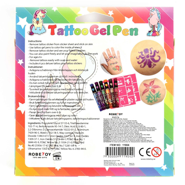 Tatoo Geelikynät, 6 kpl - Robetoy