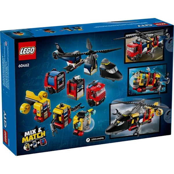 Lego City 60462 Helikopter, brandbil och ubåt
