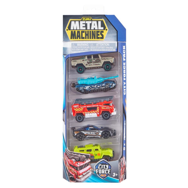 Zuru Metal Machines-S2 Multi Pack Car 5-Pack, City Force