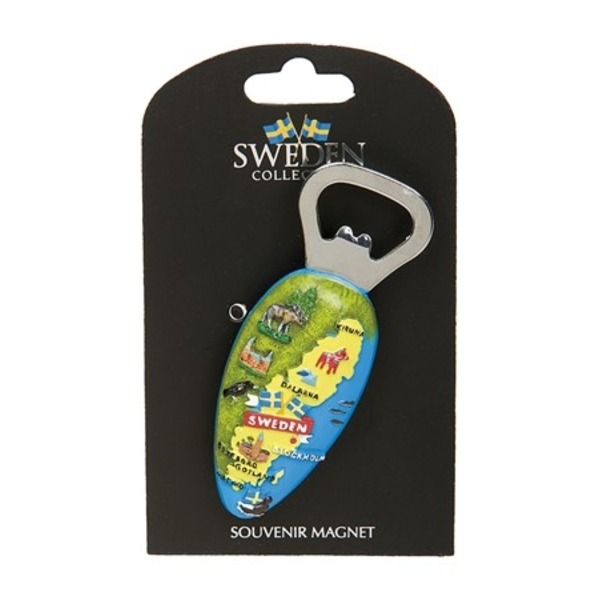 Sverige Souvenir Magnet Kapsylöppnare, Karta
