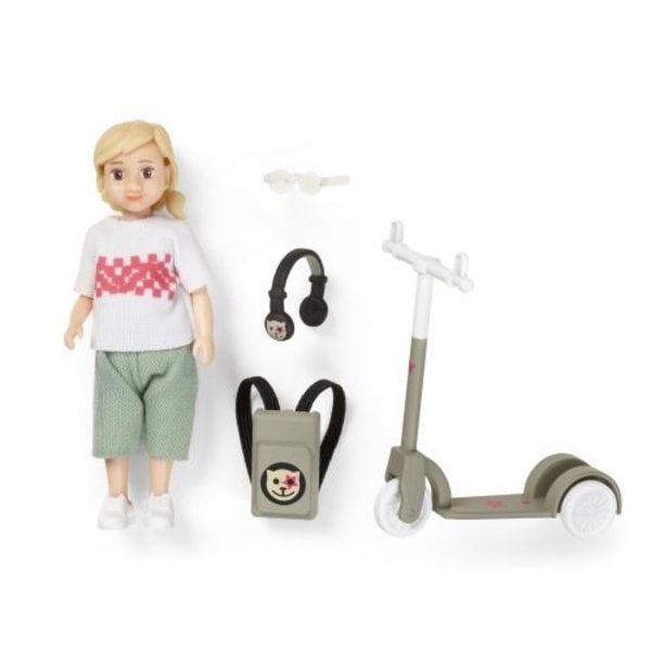 Lundby-nukke skootterilla - Micki