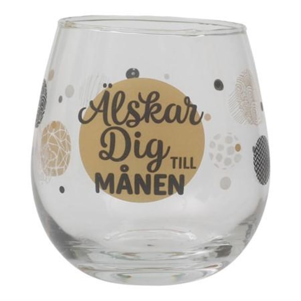 Cheers Glass tekstillä, rakastan sinua kuuhun