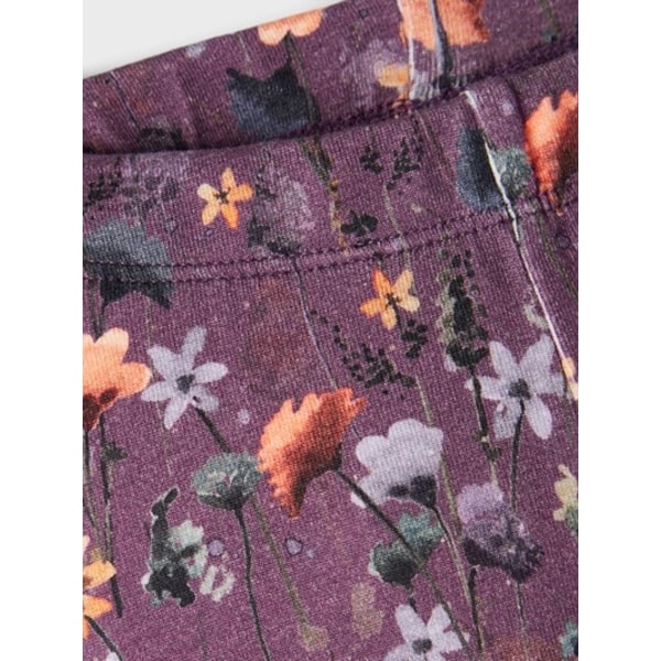 Name it Leggings, Lilablommig, Storlek 98 multifärg