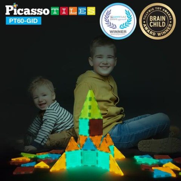 Picasso-Tiles 60 kpl Glow in the Dark