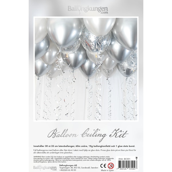 Ballongkit Takdekoration Kromad Silver - Ballongkungen