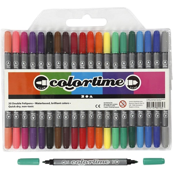 Colortime Double Pen Base Colors 20 kpl - Creativ Company