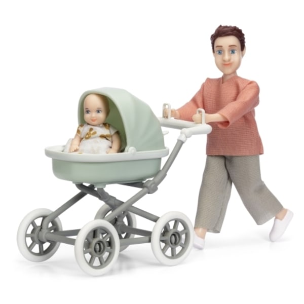Lundby-nukke, vauva ja vaunut - Mikki