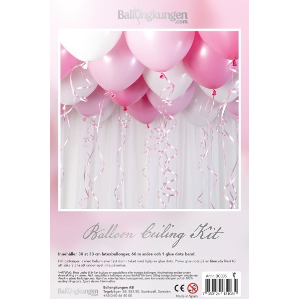 Ilmapallosarja kattokoriste Baby Pink - Balloon King