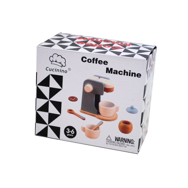 Kaffemaskine i træ med tilbehør - Alrico