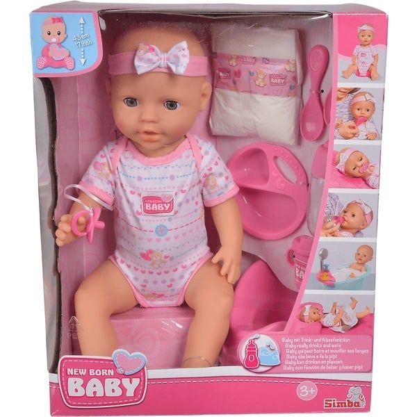 New Born Äta Väta Docka Baby Doll, Tjej