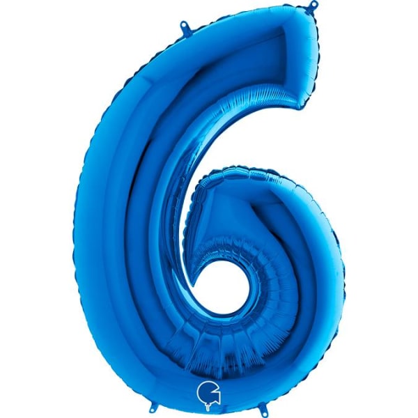 Suuri numeroinen ilmapallo kalvossa, 6, sininen - Balloon King