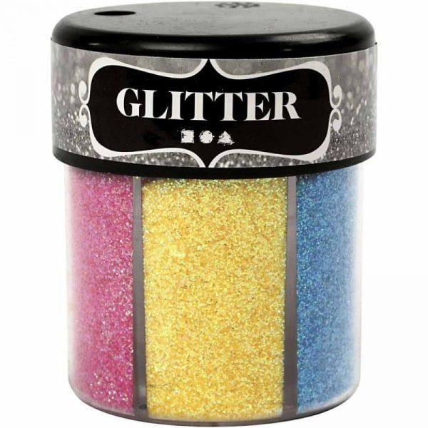 Glitterkrukke med blandede klare farver - Creativ Company