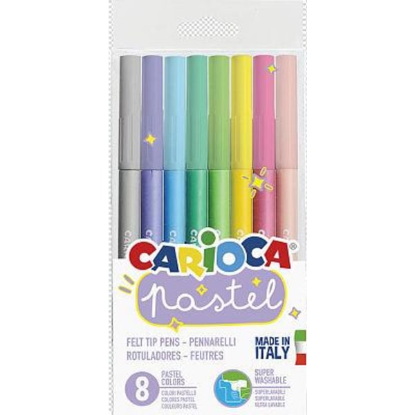 Carioca Fiberpennor Pastell 8-Pack